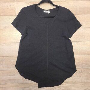 Wilt Womens Short Sleeve V Neck Pullover Tee Shirt Black Cotton Small Crossover